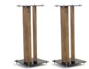 Pair Of Norstone Stylum 2 60cm High Steel Loudspeakers Stands In White, Black or Black/Oak