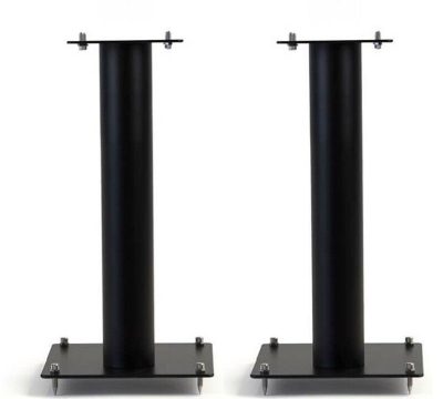 Pair Of Norstone Stylum 1 50cm High Steel Loudspeakers Stands In White, Black or Black/Oak