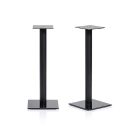 Pair of NorStone Epur 600mm High Black Glass & Brushed Steel Speaker Stands