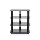 NorStone Epur 4 Black 4 Shelf Glass & Steel Modern HiFi Stand