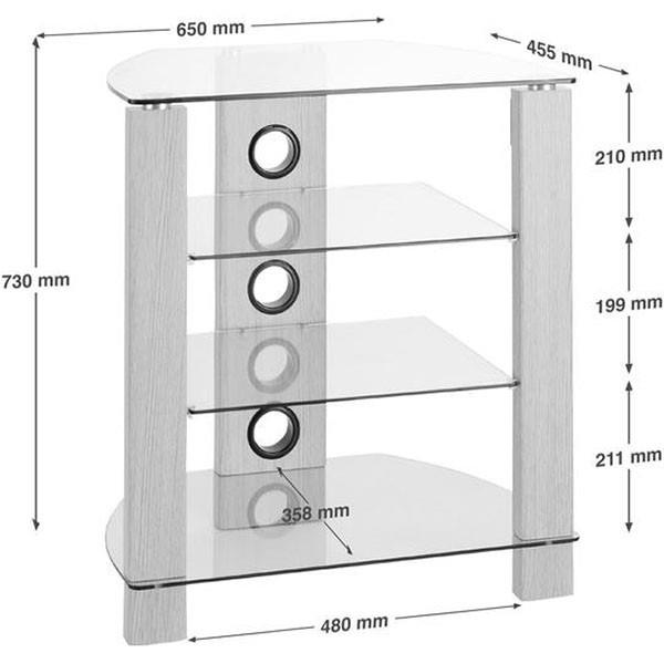 TTAP Vision 4 Shelf HiFi Stand In Black With Black Glass Stylish & Modern - Image 4