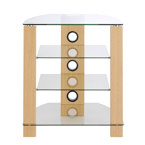 TTAP Vision 4 Shelf HiFi Stand In Light Oak Venner & Glass Stylish & Modern