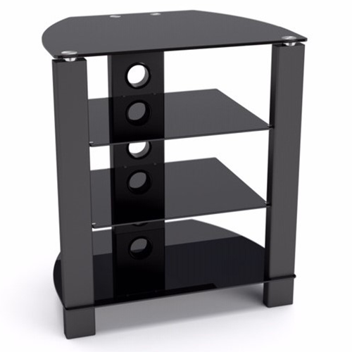 TTAP Vision 4 Shelf HiFi Stand In Black With Black Glass Stylish & Modern