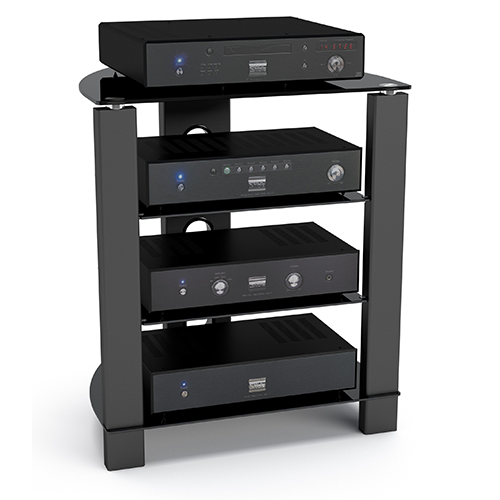 TTAP Vision 4 Shelf HiFi Stand In Black With Black Glass Stylish & Modern - Image 2