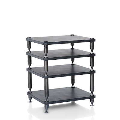 Norstone COMO Black Leather & Black Steel Premium HiFi Rack