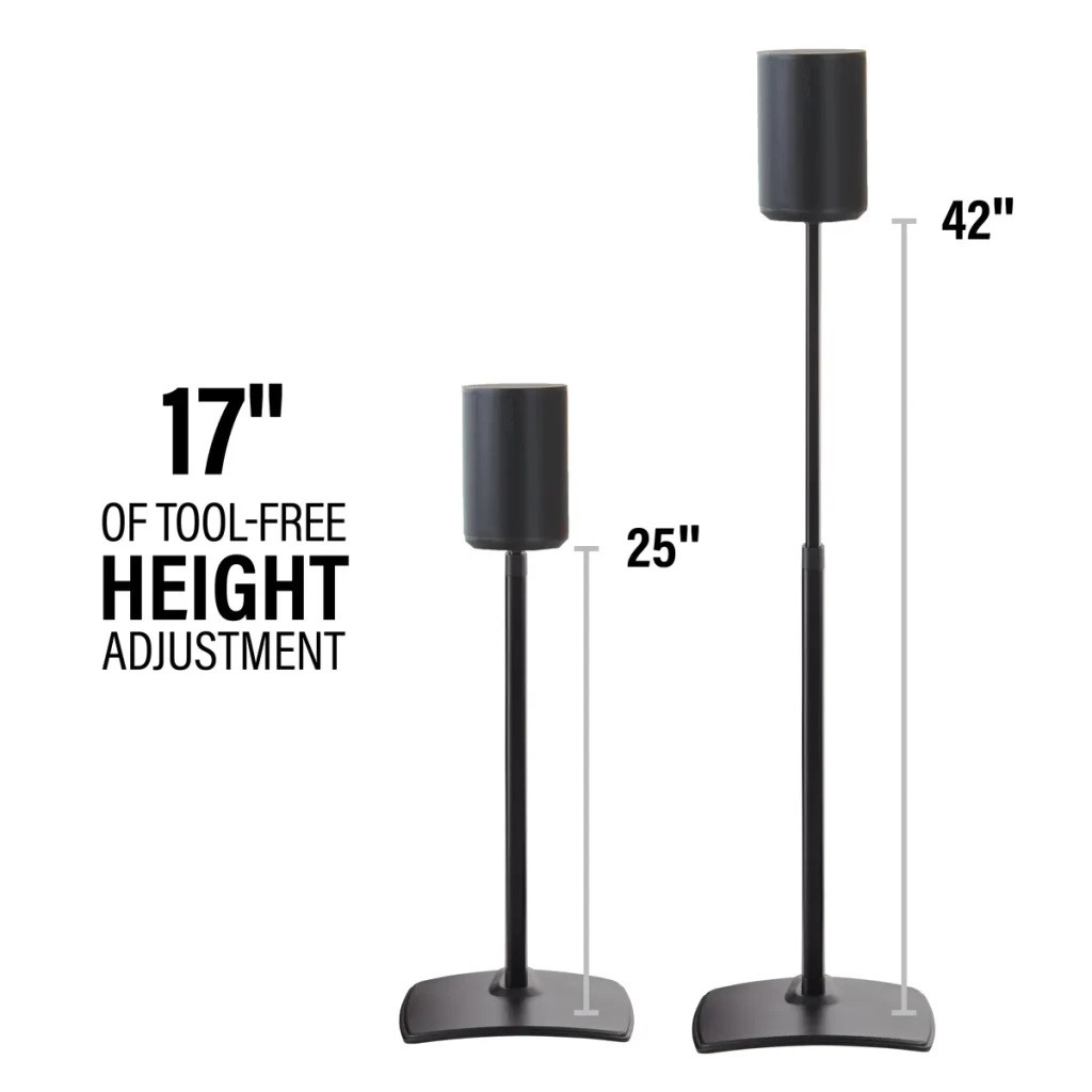 SANUS WSSE1A2 Height-Adjustable Speaker Stand for Sonos Era 100™ Black or White, Pair - Image 6