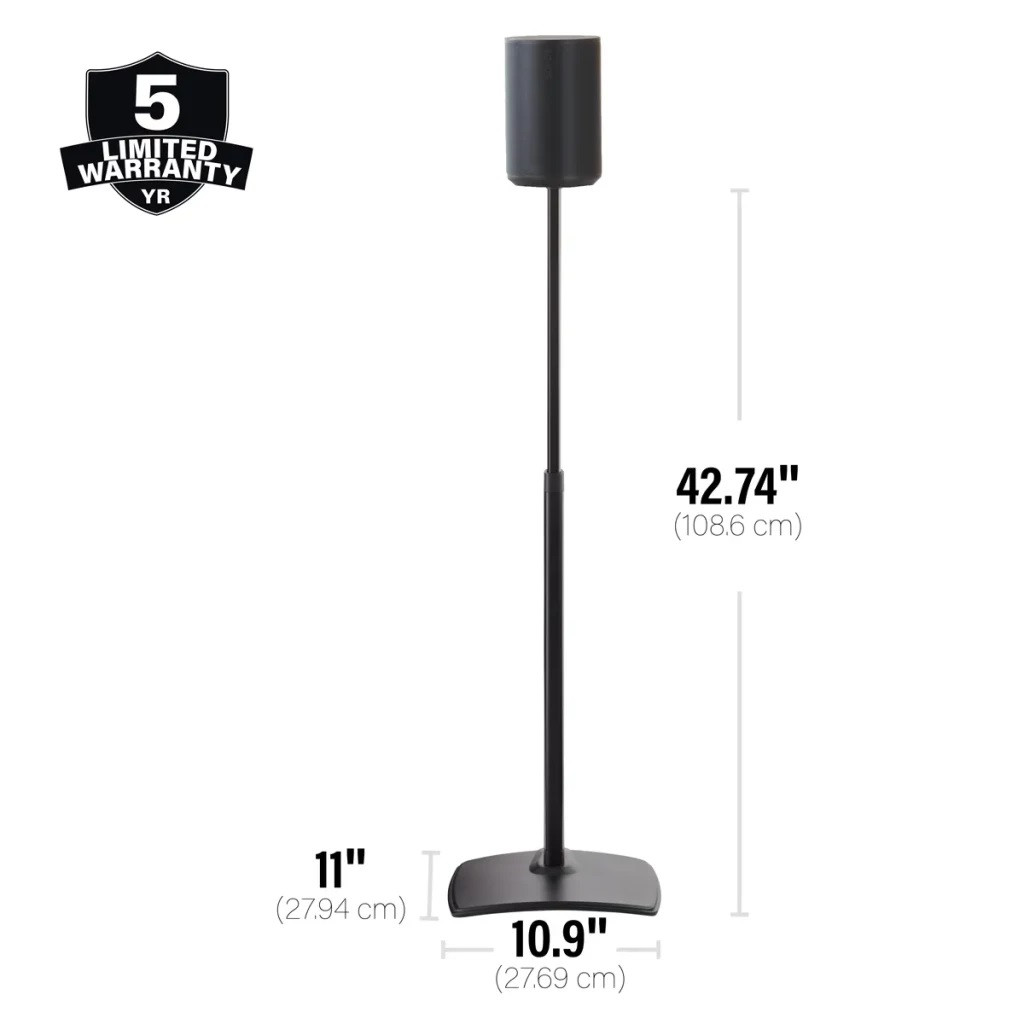 SANUS WSSE1A2 Height-Adjustable Speaker Stand for Sonos Era 100™ Black or White, Pair - Image 4