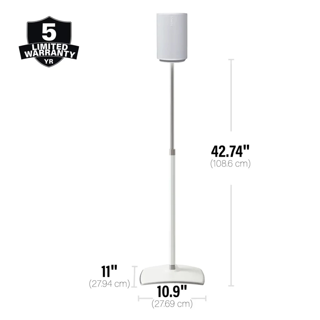 SANUS WSSE1A2 Height-Adjustable Speaker Stand for Sonos Era 100™ Black or White, Pair - Image 28