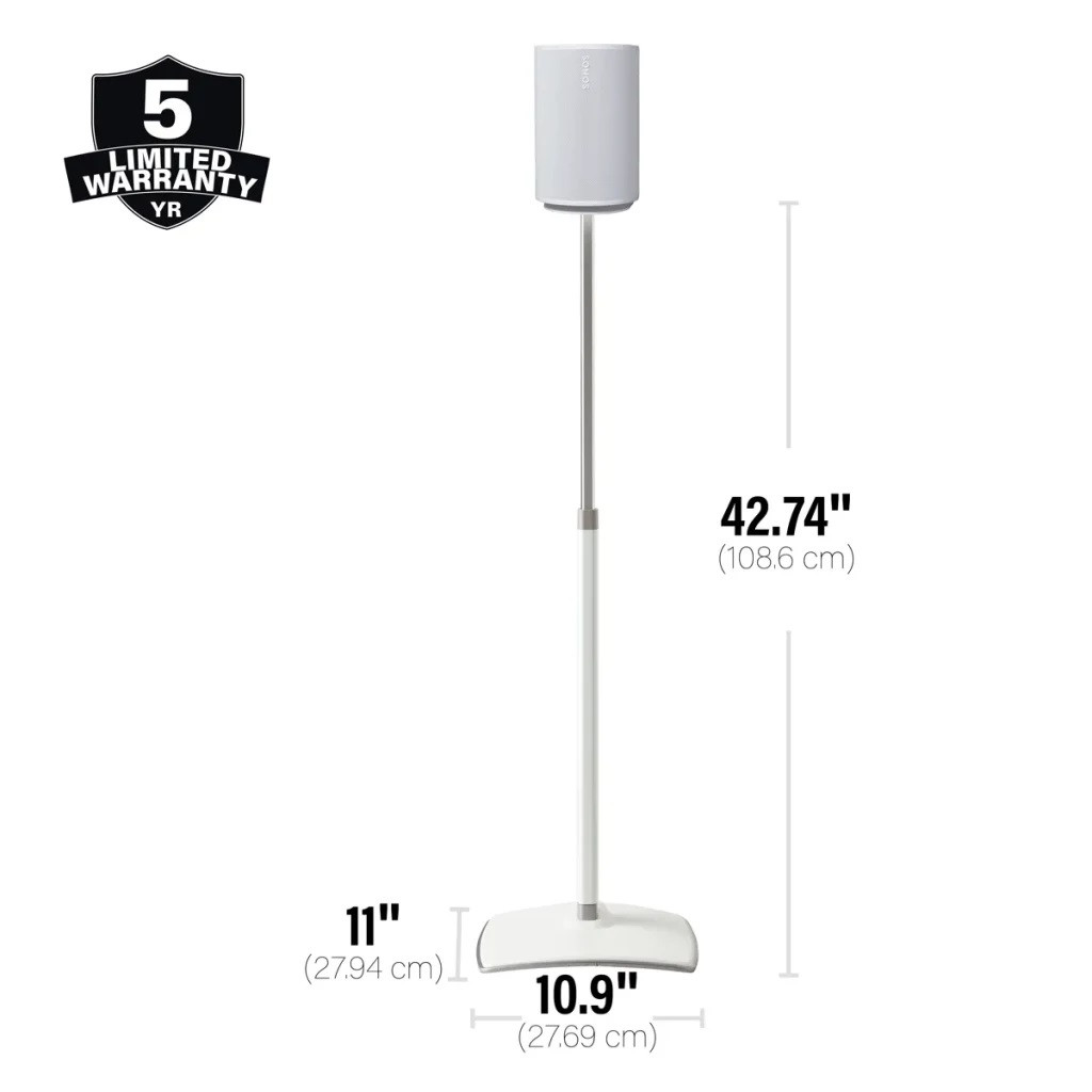 SANUS WSSE1A2 Height-Adjustable Speaker Stand for Sonos Era 100™ Black or White, Pair - Image 16