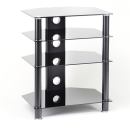 TTAP Classik Black Glass & Satin Black Legs HiFi Rack