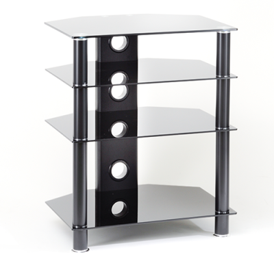 TTAP Classik Black Glass & Satin Black Legs HiFi Rack