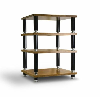 Norstone Stabbl Modular HiFi AV Unit Rack Audiophile Stand in Black & Bamboo
